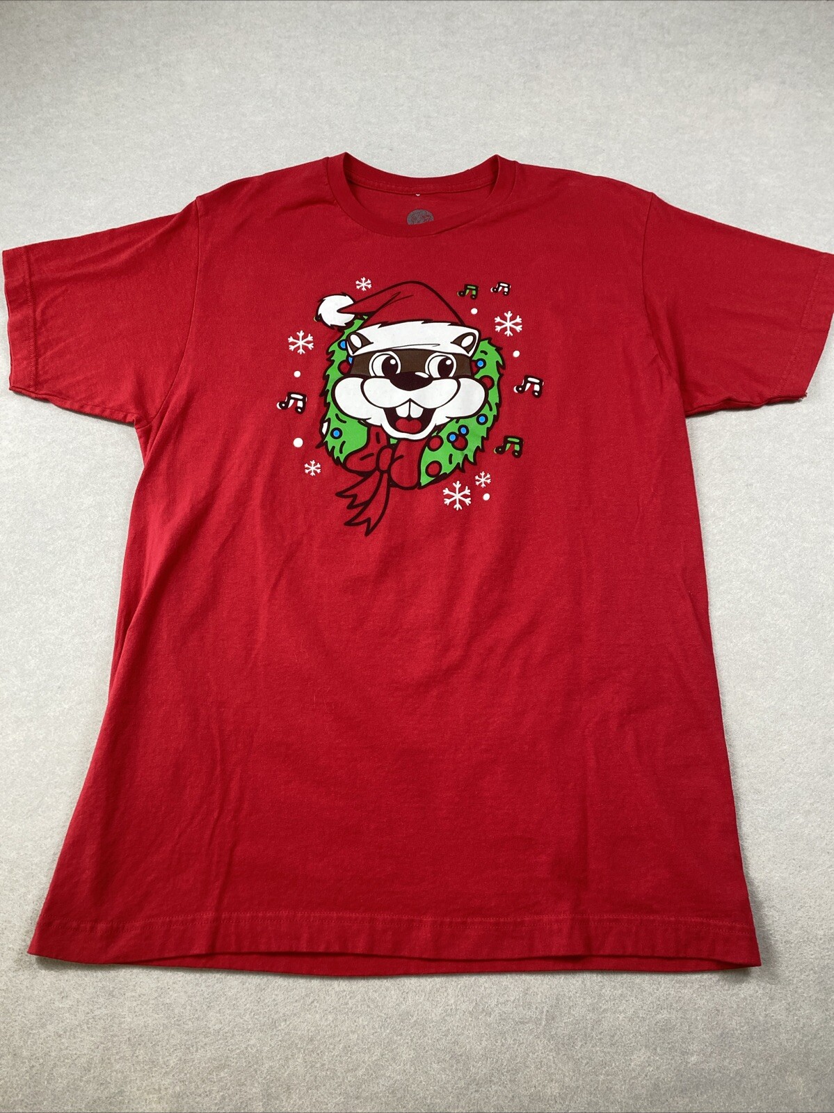 Buc-ee’s Holiday Sweater T-Shirt/ Men’s (L) Red 100% Cotton