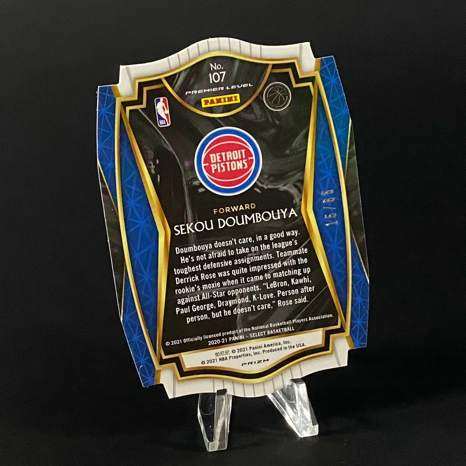 2020-21 Panini Select Sekou Doumbouya Premier Level Orange Die Cut /65 - NICE! - Image 2 of 2