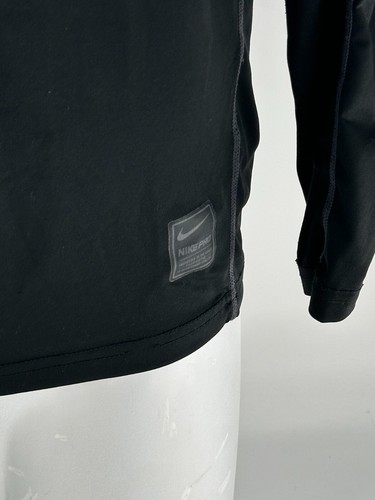 Nike Pro Long Sleeve Fitted Shirt Youth XL Black Polyester Spandex YGI L4-77 - Picture 7 of 13