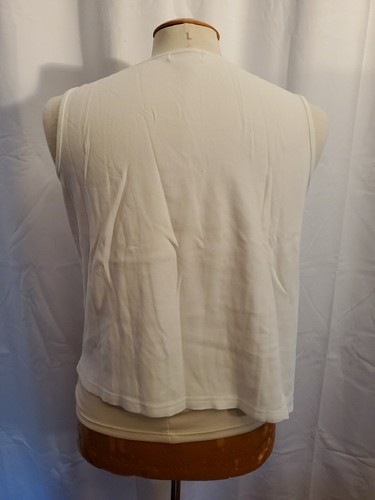 Jennifer Moore Top Women's XL White Sleeveless Round Neck Tank Blouse Cotton - Picture 5 of 8