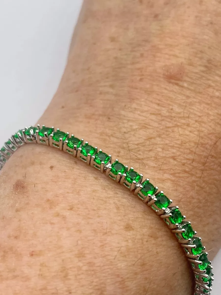 Fashions Emerald Green Stone Golden Bracelet