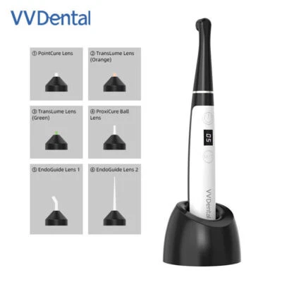 VV DENTAL Dental Wireless Cordless LED Curing Light 1 Second Resin Cure Lamp 2 Mode 2500mw