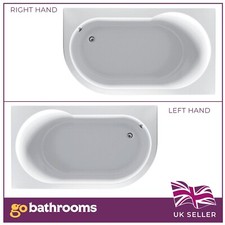 Corner Bath Shower Space Saving Strong Acrylic Bathtub 1550 & Front Panel LH/RH