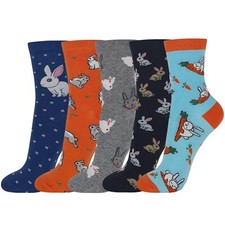 Women's Bunny Food Patterned Crew Socks Cute Fun Socks Gifts for Women Teen G...