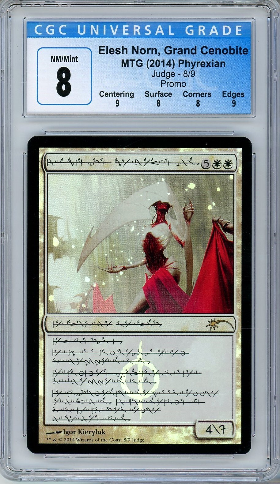 MtG TCG Phyrexian Promo Elesh Norn, Grand Cenobite [Judge Promo - Graded CGC 8]