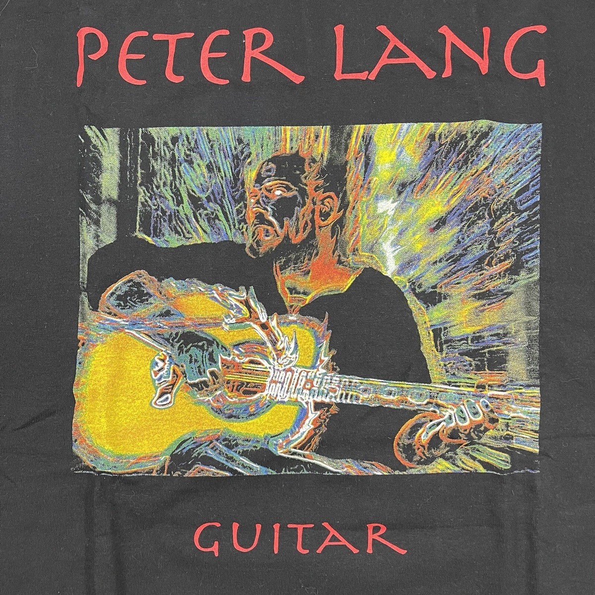 Vintage XL Peter Lang T-Shirt Graphic 30 Years Of Great American Guitar Y2K RARE View 5