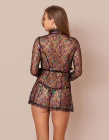 Agent Provocateur DALLIYAH Gown L/4 NWT Black & Multi Orig. $895 UBER RARE! [BX]