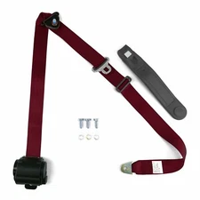 3pt Burgundy Retractable Seat Belt Standard Buckle - Each SafTboy STBSB3RSBG hot
