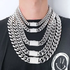 8-22MM Stainless Steel  Miami Hip Hop Cuban Chain  Necklace or Bracelet