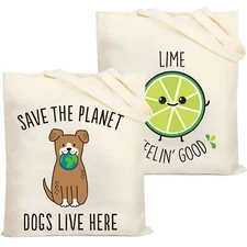 2PCS Large Cotton Shoulder Tote Bag Canvas shopping bag Casual Daily Bags Pack