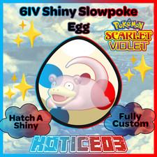 Slowpoke ✨ SHINY 6IV EGG ✨ Pokemon Scarlet & Violet ✨ TEAL MASK DLC ✨