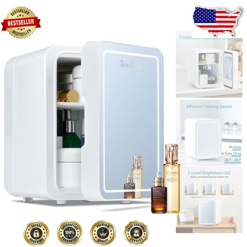 4L Beauty Fridge with Dimmable Mirror Light – Perfect for Skincare & Beverages
