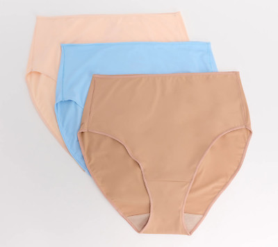 Breezies Stretch Micro Hi-Cut Panties 3-Pack Underwear Blue Wave Pack S New