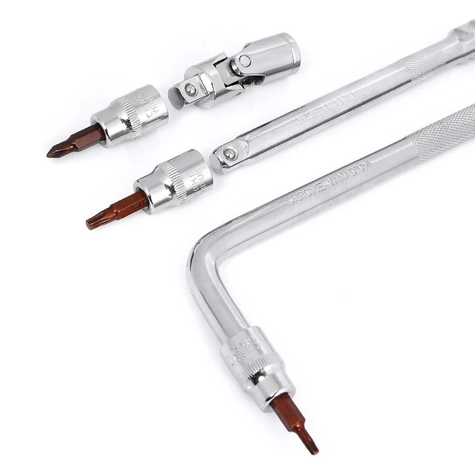 Impact Torx,Hex,Cross,Slot,Pozi Bit 3/8" Drive Socket Ratchet Screwdriver Bits - Image 2 of 4