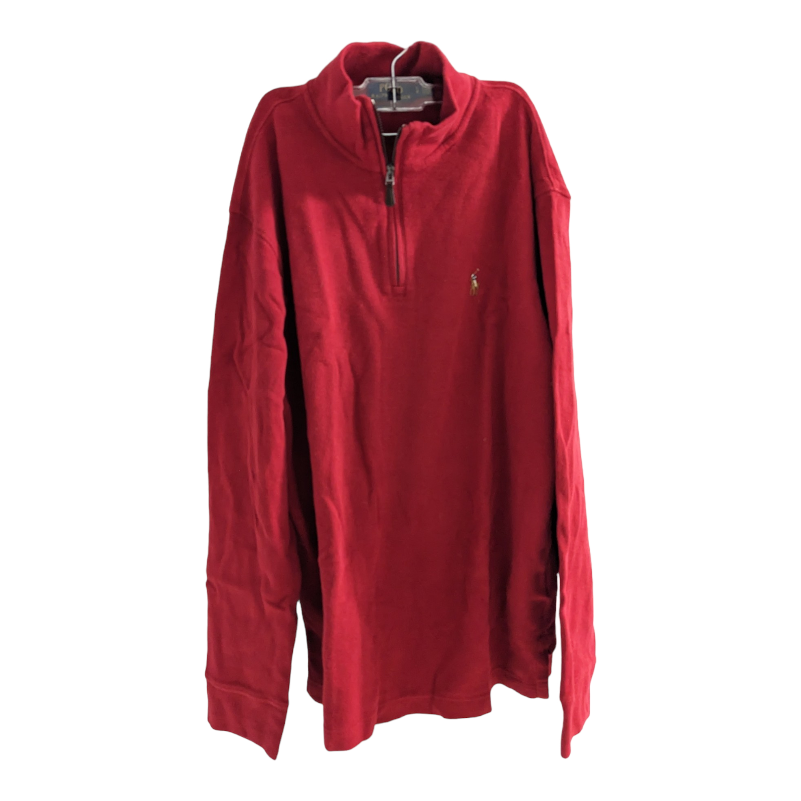 Polo Ralph Lauren uomo taglia small estate felpa a costine rosso collo alto pony