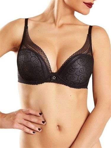 NEW Chantelle 3682 Festivite Contour Plunge Bra US 32DDDD UK 32F Black