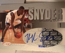 Kirk Snyder Nevada Basketball Sage Autograph Rookie Card Utah Jazz /170 NBA auto. rookie card picture