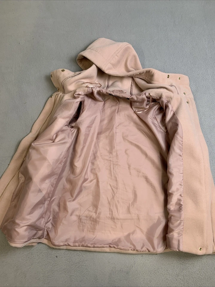 Женская куртка Zara Basic размер Small Coat мягкая розовая с капюшоном на молнии передние карманы - Изображение 3 из 4