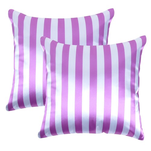 Cushion Cover Home Decorative Pillow Covers Soft Satin Striped Throw Pillows 5Pc - Picture 23 of 135