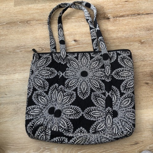Vera Bradley Large Vera Tote Blanco Bouquet Shoulder Purse - Picture 2 of 6