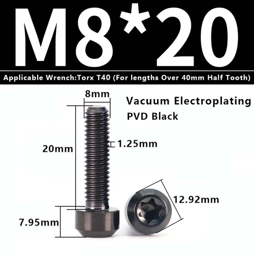M4M5M6M8M10 Titanium Bolts Taper Cone Socket Head Motorcycle Modification Screws - Picture 156 of 205