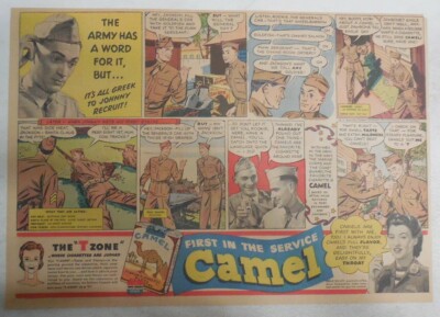 slang for cigarette WW 2 Camel Cigarette Ad: Army Lingo and Slang ! Size: 11 x 15 inches