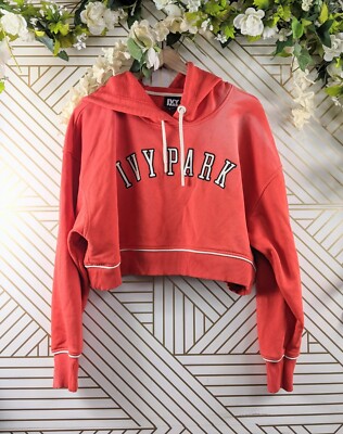 Ivy Park Women's Cropped Hoodie Orange Size M READ