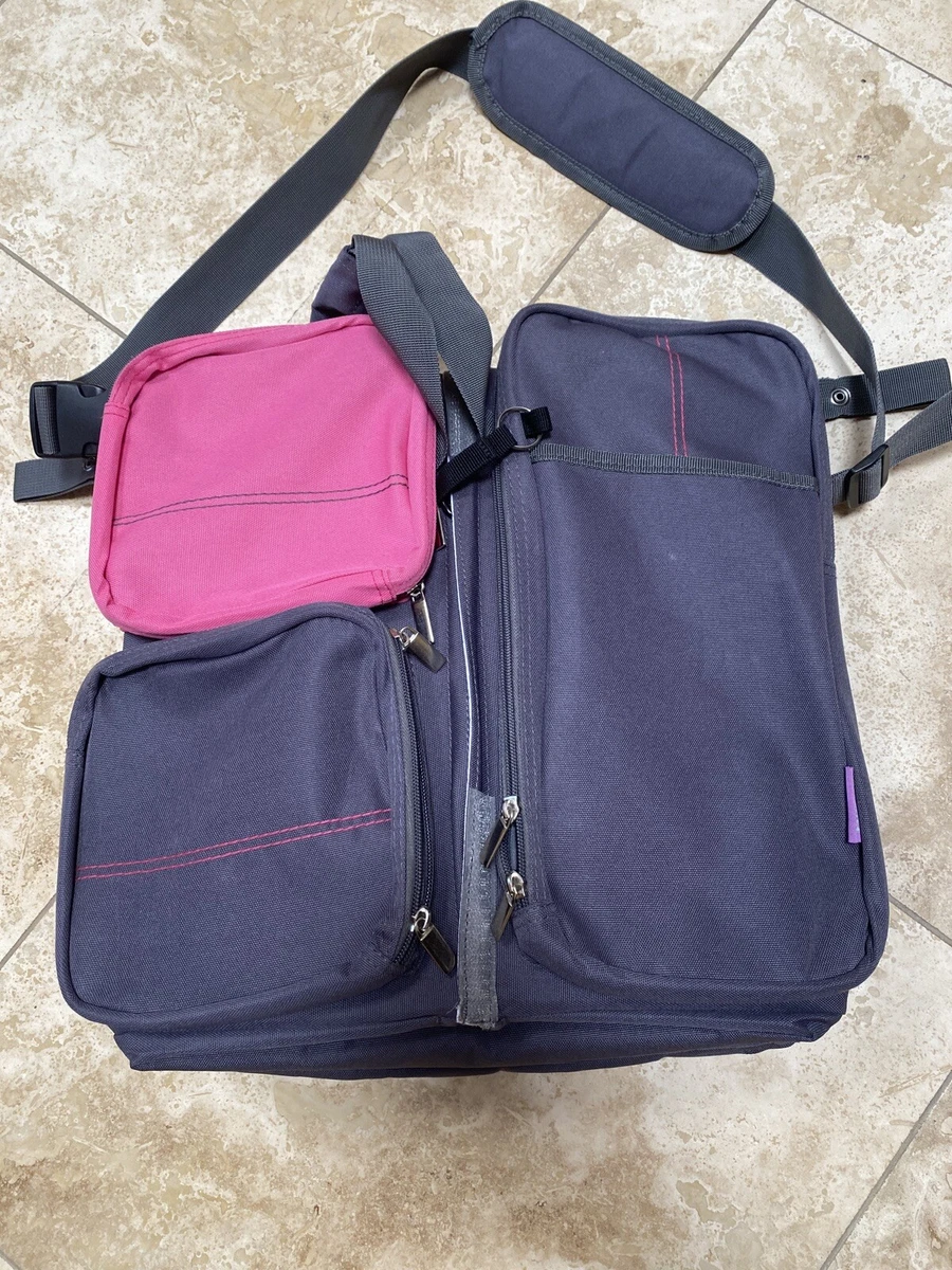 BOXUM BABY 3 IN 1 DIAPER BAG CHANGER STATION BASSINET BAG GRAY PINK 119 EUC