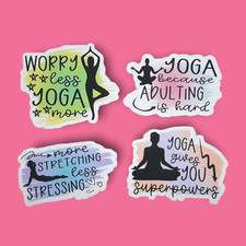 Yoga Vinyl Stickers Fun Decorations For Laptops, Tablets, Windows, Mirrors, Mugs