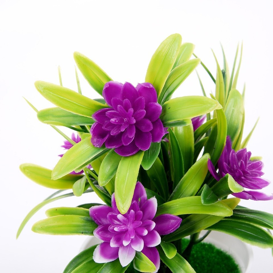 Artificial Lotus Leaf Flower Plants Pot Fake Home House Party Decor