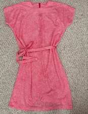 Vtg 80s California Looks Dotted Dress Pink Made in USA Sz 16