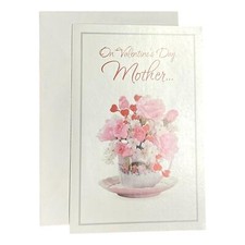 Valentines Day Greeting Card for Mom - On Valentine's Day, Mother...; Flower