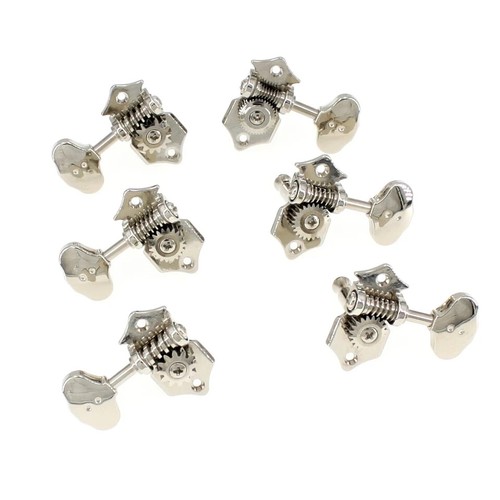 NEW Graph Tech Ratio 3x3 Tuning Keys, Butterbean Buttons, NICKEL, #PRN-3422-N0 - Picture 3 of 4
