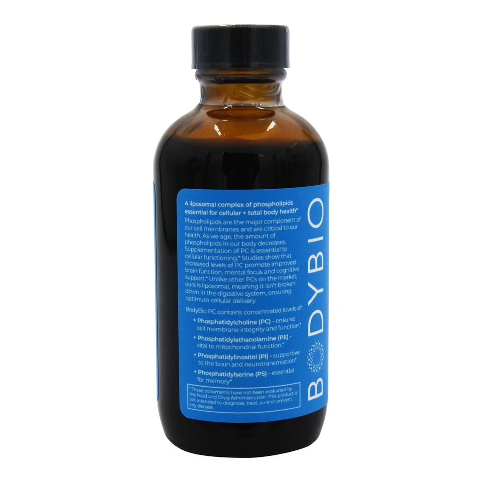 BodyBio fosfatidilcolina para foco mental, função cerebral, reparo celular 4 oz - Imagem 2 de 3