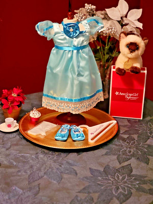 American Girl Caroline Party Gown NIB & Bonus Siamese Cat & Extras
