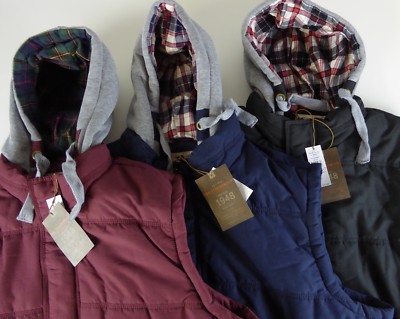 Weatherproof Vintage 48 Plaid Flannel Lined Hooded Elevated Vest NWT $95 Puffer