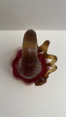 Vintage Hand Blown Mid-Century Art Glass Gourd Squash Red/gold Autumn Fall - Picture 5 of 9