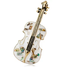Creative Violin Brooch Corsage Collar Suit Pin For Women Fashion Jewelry Gift