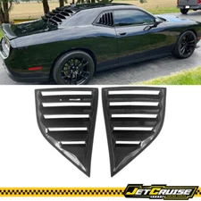 Fits 08-23 Dodge Challenger XE V4 Side Window Louver Sun Shade Cover Gloss Black