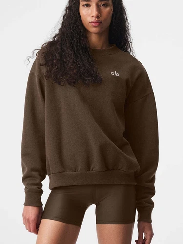 New Alo Accolade Crew Neck Pullover Sweatshirt retro trend with a round neck - Picture 6 of 22