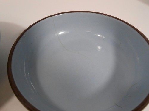 Vtg Winfield Ware Santa Monica California Dinner Set of 17 pcs Blue w/Brown Trim - Picture 9 of 15