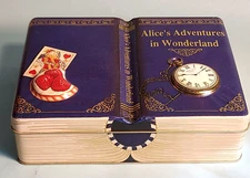 Vintage Alice’s Adventures In Wonderland Book Tin Box Silver Crane Company 1995