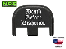 NDZ Glock 17 19 45 Gen 5 Slide Cover Back Plate Aluminum - Death Before Dishonor
