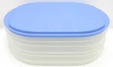 TUPPERWARE Fridge Stackables Deli Keeper Meat Cheese Container Vintage True Blue