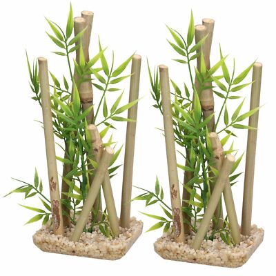 2 Aquatic Aquarium Decor Bamboo Stick Medium Fish Tank Ornaments 9x11x25cm  | eBay.de
