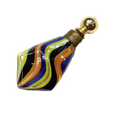 Tiny Lay Down Perfume Bottle Mercury Glass Sparkle Dauber German Vintage Cobalt