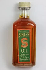 Antique Singer Sewing Machine Oil Lubricates Polishes 3 fl. Oz. FULL Bottle