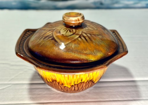 California Original U.S.A Drip Glazed Ceramic Pottery Bowl w/ Lid F.A. 144 - Picture 6 of 20