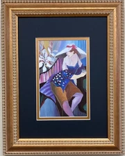 Patricia Govezensky "Woman in Blue" Custom Framed  Post-Impressionism  New Art