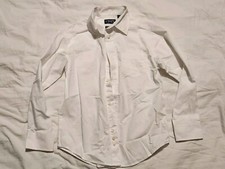 Boy's Chaps White Button Down Shirt Size 8 Long Sleeve Dress Shirt